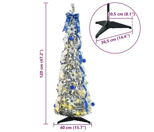 Mākslīgā Ziemassvētku Eglīte Su 50 Led Zaļa 120 Cm Pvc Vidaxl