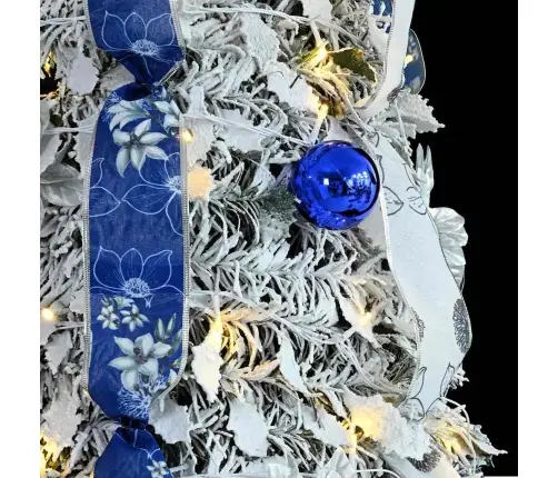 Dirbtinė Kalėdų Eglutė Su 200 Led S Stovu Balta 210 Cm Pvc