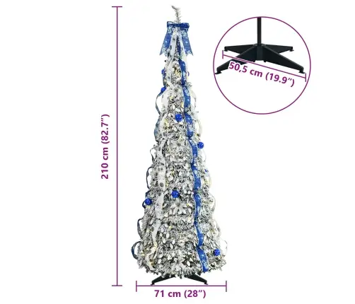 Mākslīgā Ziemassvētku Eglīte Su 200 Led Zaļa 210 Cm Pvc Vidaxl