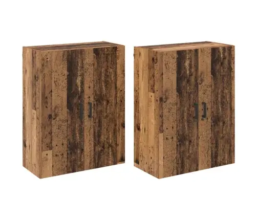 Seinale Kinnitatud Kapid 2 Pcs Vana Puit 69,5 X 34 X 90 Cm