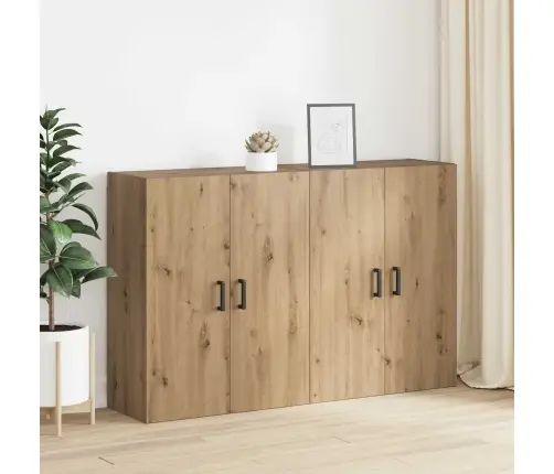 Sienā Uzstādītie Skapji 2 Pcs Amatnieku Ozola 69.5 X 34 X 90 Cm Vidaxl