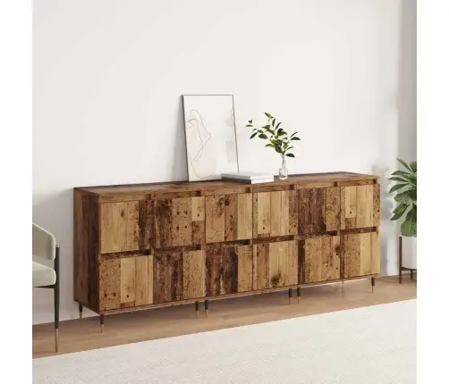 Sānu Skapji 3 Pcs Vecs Koks 180 X 35 X 70 Cm Inženierijas Koks Vidaxl