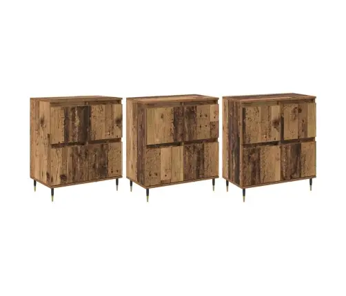 Sānu Skapji 3 Pcs Vecs Koks 180 X 35 X 70 Cm Inženierijas Koks Vidaxl