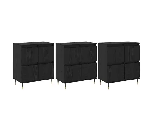 Sānu Skapji 3 Pcs Melns Ozols 180 X 35 X 70 Cm Vidaxl Sānu Skapji 3 Pcs Melns Ozols 180 X 35 X 70 Cm Vidaxl
