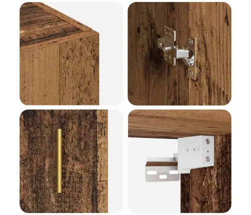 Sienā Uzstādītie Skapji 2 Pcs Vecs Koks 69.5 X 34 X 90 Cm Vidaxl