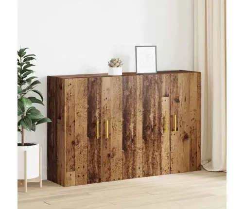 Sienā Uzstādītie Skapji 2 Pcs Vecs Koks 69.5 X 34 X 90 Cm Vidaxl