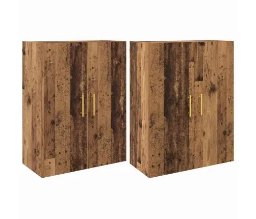 Sienā Uzstādītie Skapji 2 Pcs Vecs Koks 69.5 X 34 X 90 Cm Vidaxl