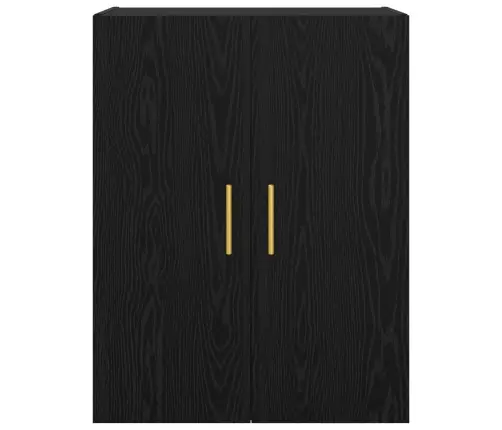 Prie Sienos Montuojama Spinta 2 Pcs Juodas Ąžuolas