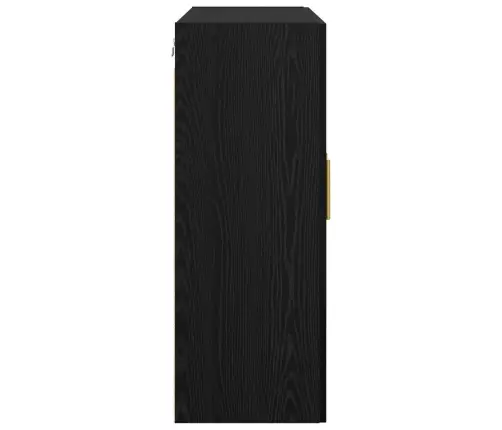 Prie Sienos Montuojama Spinta 2 Pcs Juodas Ąžuolas