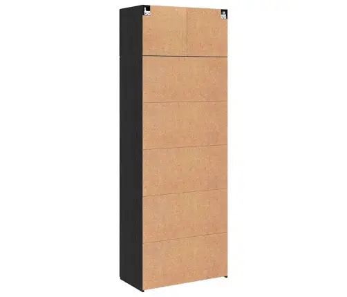 Skapītis Melns Ozols 80 X 41 X 225 Cm Inženierijas Koks Vidaxl