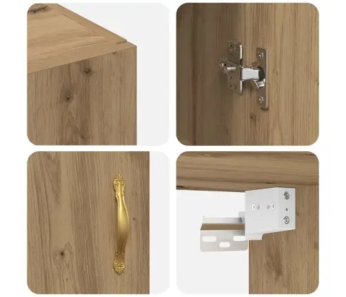 Sienā Uzstādītie Skapji 2 Pcs Amatnieku Ozola 69.5 X 34 X 90 Cm Vidaxl