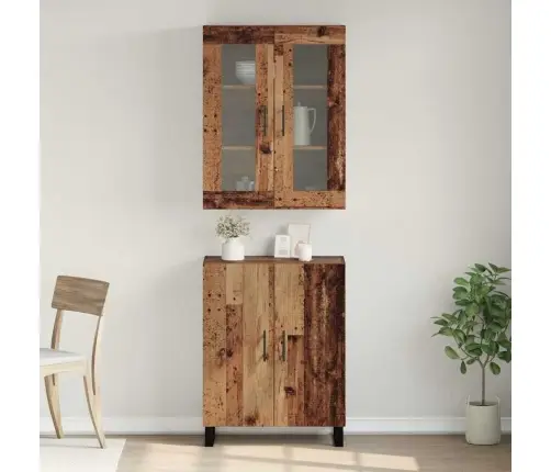 Augstais Skapītis Ar Plauktu Vecs Koks Vidējs Inženierijas Koks Vidaxl