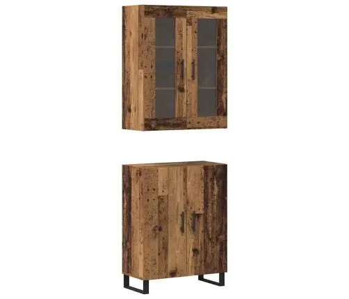 Augstais Skapītis Ar Plauktu Vecs Koks Vidējs Inženierijas Koks Vidaxl