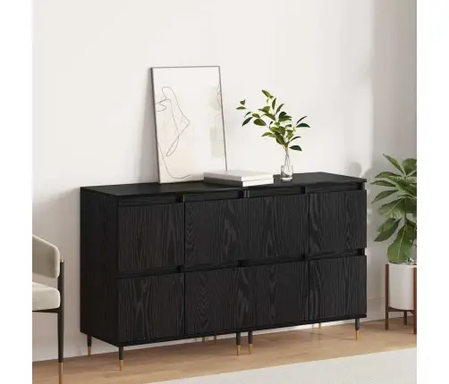 Sānu Skapji 2 Pcs Melns Ozols 120 X 35 X 70 Cm Vidaxl