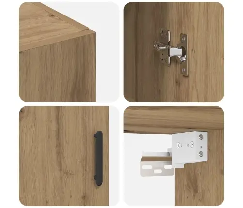 Sienā Uzstādītie Skapji 2 Pcs Amatnieku Ozola 69.5 X 34 X 90 Cm Vidaxl