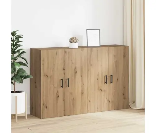 Seinale Kinnitatud Kapid 2 Pcs Käsitöötamm 69.5 X 34 X 90 Cm Seinale Kinnitatud Kapid 2 Pcs Käsitöötamm 69.5 X 34 X 90 Cm