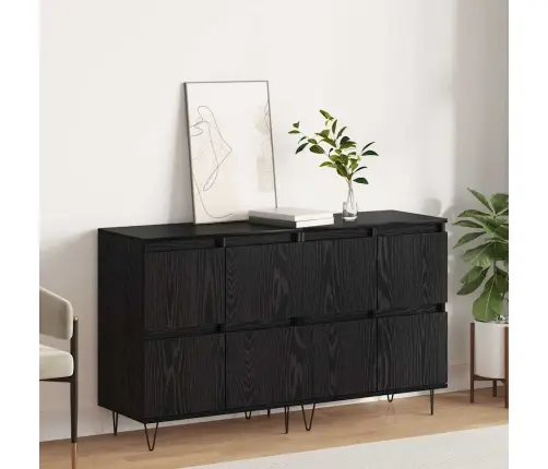 Sānu Skapji 2 Pcs Melns Ozols 120 X 35 X 70 Cm Vidaxl