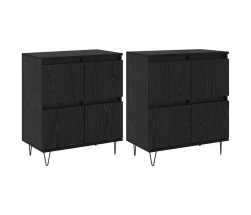 Sānu Skapji 2 Pcs Melns Ozols 120 X 35 X 70 Cm Vidaxl