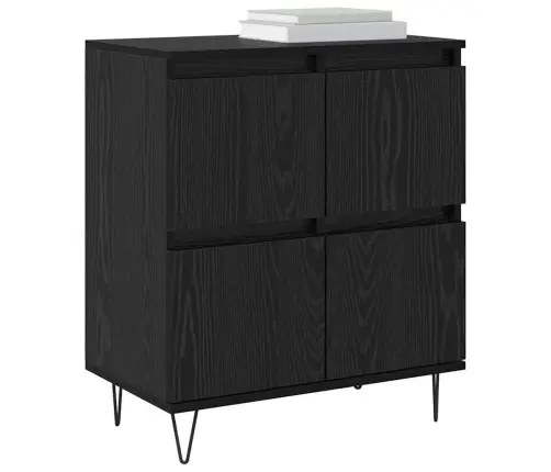 Sānu Skapji 2 Pcs Melns Ozols 120 X 35 X 70 Cm Vidaxl