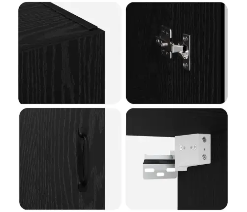 Sieniniai Spintelės 2 Pcs Juoda Ąžuolo 69,5 X 34 X 90 Cm Sieniniai Spintelės 2 Pcs Juoda Ąžuolo 69,5 X 34 X 90 Cm