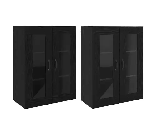 Sieniniai Spintelės 2 Pcs Juoda Ąžuolo 69,5 X 34 X 90 Cm Sieniniai Spintelės 2 Pcs Juoda Ąžuolo 69,5 X 34 X 90 Cm