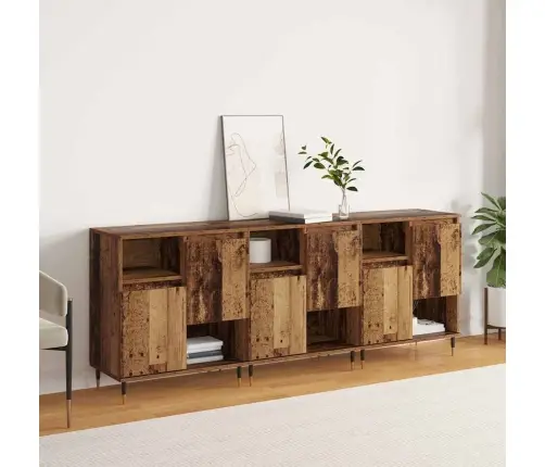 Šoninės Lentynos 3 Pcs Sena Mediena 180 X 35 X 70 Cm