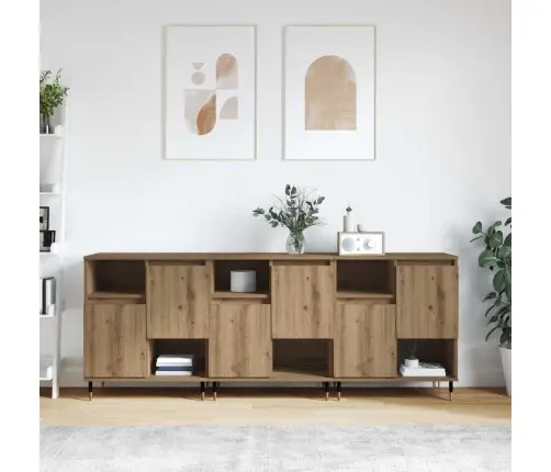 Kappide Külgedel 3 Pcs Käsitöötamm 180 X 35 X 70 Cm Tehispuit