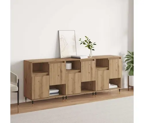 Kappide Külgedel 3 Pcs Käsitöötamm 180 X 35 X 70 Cm Tehispuit