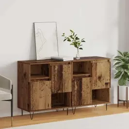 Sānu Skapji 2 Pcs Vecs Koks 120 X 35 X 70 Cm Inženierijas Koks Vidaxl