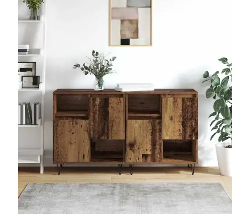 Kappide Külgedel 2 Pcs Vana Puit 120 X 35 X 70 Cm Tehispuit