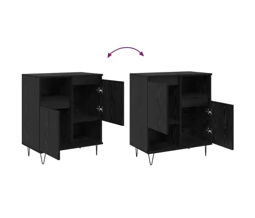 Sānu Skapji 2 Pcs Melns Ozols 120 X 35 X 70 Cm Vidaxl