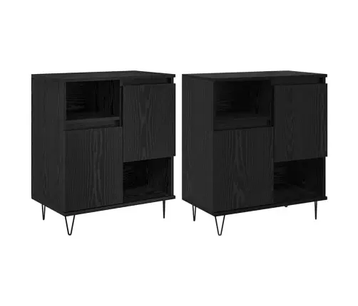 Sānu Skapji 2 Pcs Melns Ozols 120 X 35 X 70 Cm Vidaxl