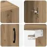 Seinale Kinnitatud Kapid 2 Pcs Käsitöötamm 69.5 X 34 X 90 Cm