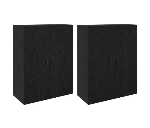 Seinale Kinnitatud Kapid 2 Pcs Must Tamm 69.5 X 34 X 90 Cm Seinale Kinnitatud Kapid 2 Pcs Must Tamm 69.5 X 34 X 90 Cm