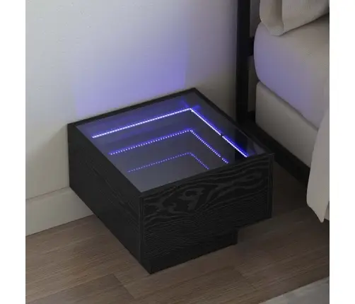 Skapītis Melns Ozols 40 X 40 X 30 Cm Inženieru Koks, Stikls Vidaxl