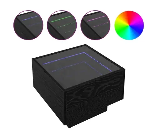 Kohvilaud Must Tamm 40 X 40 X 30 Cm Tehispuit