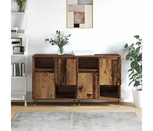 Sānu Skapji 2 Pcs Vecs Koks 120 X 35 X 70 Cm Inženierijas Koks Vidaxl