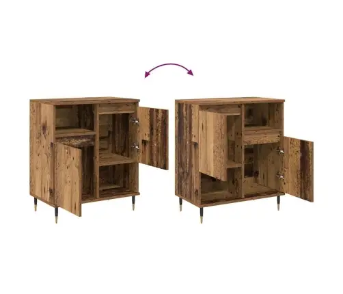 Sānu Skapji 2 Pcs Vecs Koks 120 X 35 X 70 Cm Inženierijas Koks Vidaxl