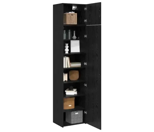 Skapītis Melns Ozols 50 X 41 X 225 Cm Inženierijas Koks Vidaxl