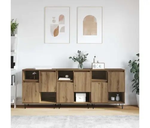 Sānu Skapji 3 Pcs Amatnieku Ozola 180 X 35 X 70 Cm Vidaxl