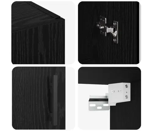 Sienā Uzstādītie Skapji 2 Pcs Melns Ozols 69.5 X 34 X 90 Cm Vidaxl