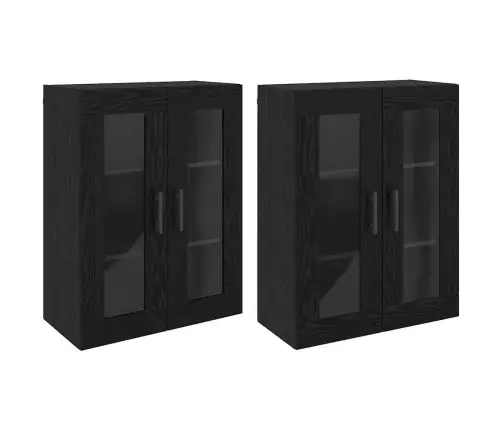 Sienā Uzstādītie Skapji 2 Pcs Melns Ozols 69.5 X 34 X 90 Cm Vidaxl