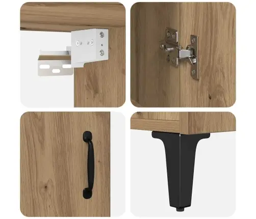 Augstais Skapītis Amatnieku Ozola 69.5 X 34 X 180 Cm Vidaxl