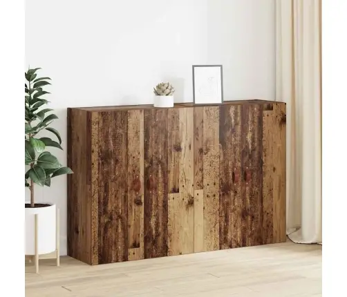 Sienā Uzstādītie Skapji 2 Pcs Vecs Koks 69.5 X 34 X 90 Cm Vidaxl