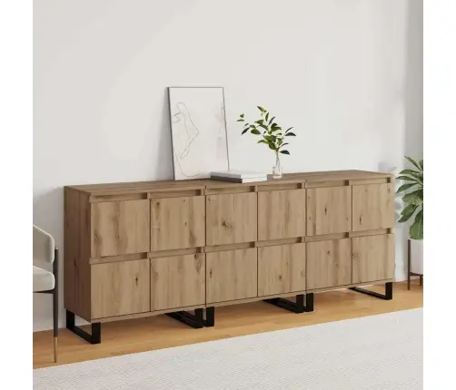 Sānu Skapji 3 Pcs Amatnieku Ozola 180 X 35 X 70 Cm Vidaxl