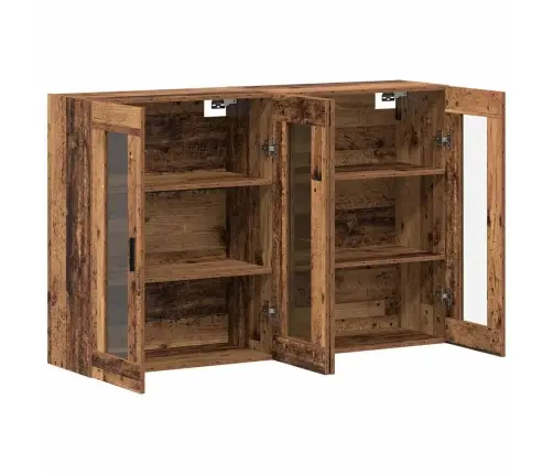 Sienas Skapji 2 Gab. Vecs Koks 69,5 X 34 X 90 Cm Izstrādāti No Inženieru Koka. Vidaxl