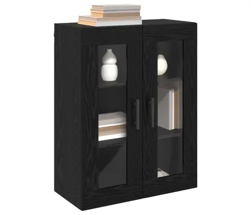 Sieniniai Spintelės 2 Pcs Juoda Ąžuolo 69,5 X 34 X 90 Cm