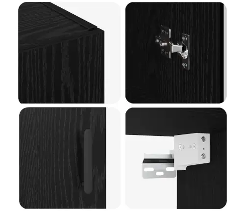 Sienā Uzstādītie Skapji 2 Pcs Melns Ozols 69.5 X 34 X 90 Cm Vidaxl