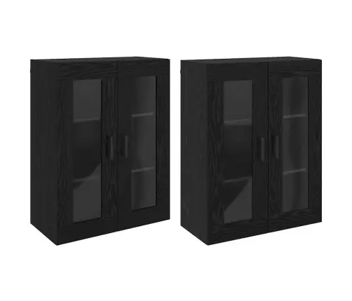 Sienā Uzstādītie Skapji 2 Pcs Melns Ozols 69.5 X 34 X 90 Cm Vidaxl