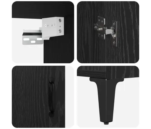 Augstais Skapītis 2 Pcs Melns Ozols 69.5 X 34 X 180 Cm Vidaxl